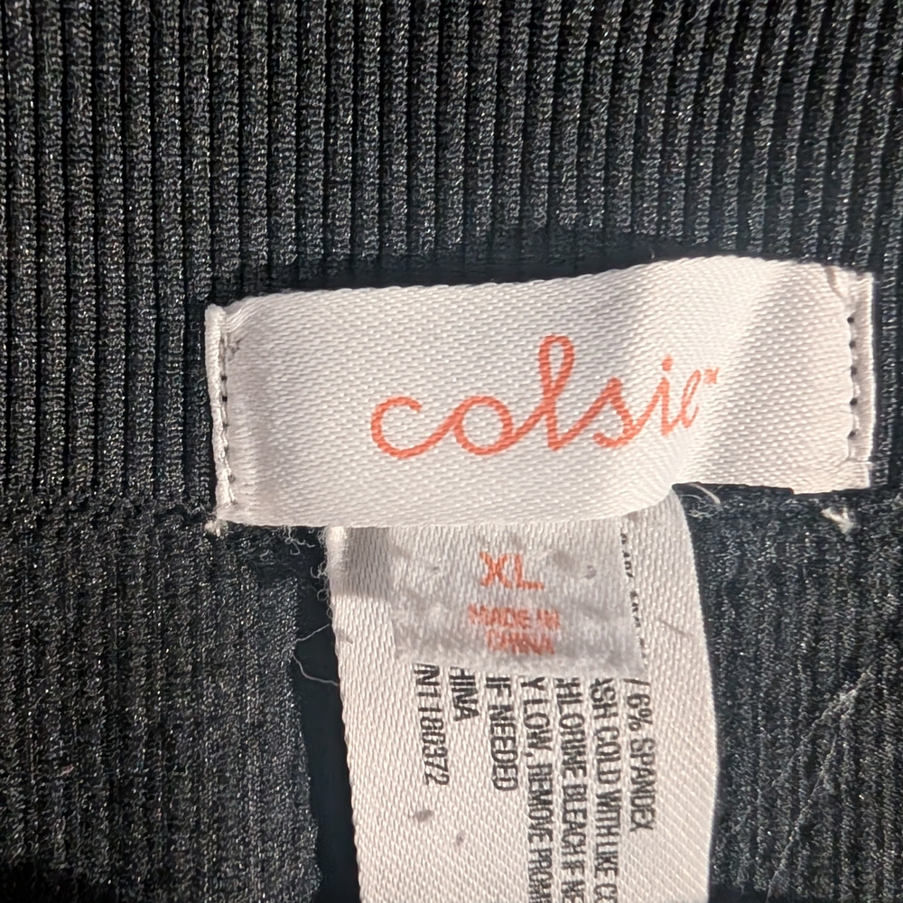 Colsie Black Ribbed Shorts XL - Picture 2 of 3